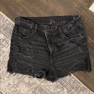 American Eagle Outfitters Black Ripped Jean Shorts